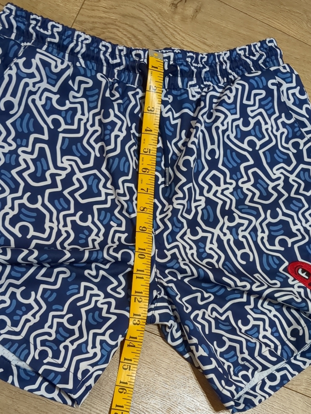 Keith Haring X Palace Shoe Blue White Men's Shorts Pop Art NYC Graffiti Size M - Picture 11 of 15